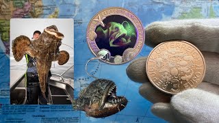 Светящаяся монета с глубоководным удильщиком из серии «Светящаяся морская жизнь» - 3 евро 2023 🇦🇹