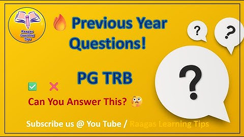 PG TRB Computer Science Previous Year Questions – Part 1