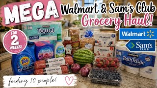 MEGA Walmart & Sam's Club Grocery Haul | 2 Weeks of Groceries for Our Family of 10 | Pantry Restock
