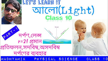 আলো - মাধ্যমিক ভৌতবিজ্ঞান দশম শ্রেণী  পঞ্চম অধ্যায় Part-1 Light-Madhyamik Physical Science Class-10