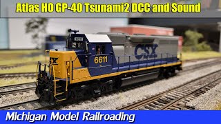 Atlas HO GP40 Tsunami2 DCC and Sound Installation