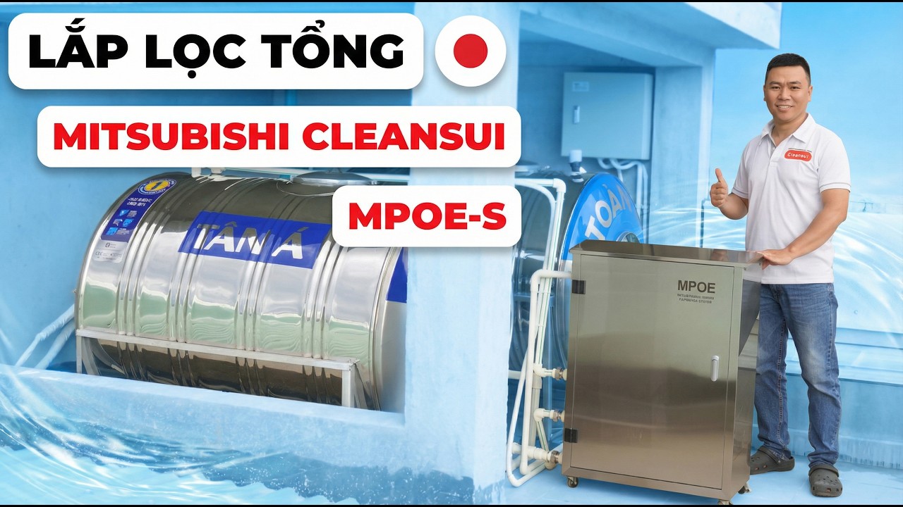 Lắp lọc tổng Mitsubishi Cleansui MPOE-S tại công trình | HUGA - YouTube