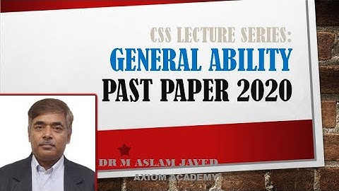 CSS | GSA Past Paper 2020 | Ability Part | Q # 6