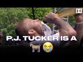 P.J. Tucker Chugs Champagne During Epic Championship Parade Speech