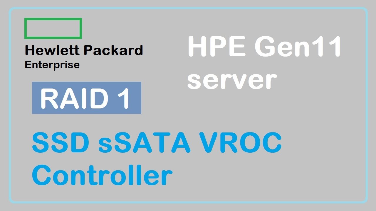 RAID 1 Configuration on ML110 Gen11 - SSD SATA - YouTube
