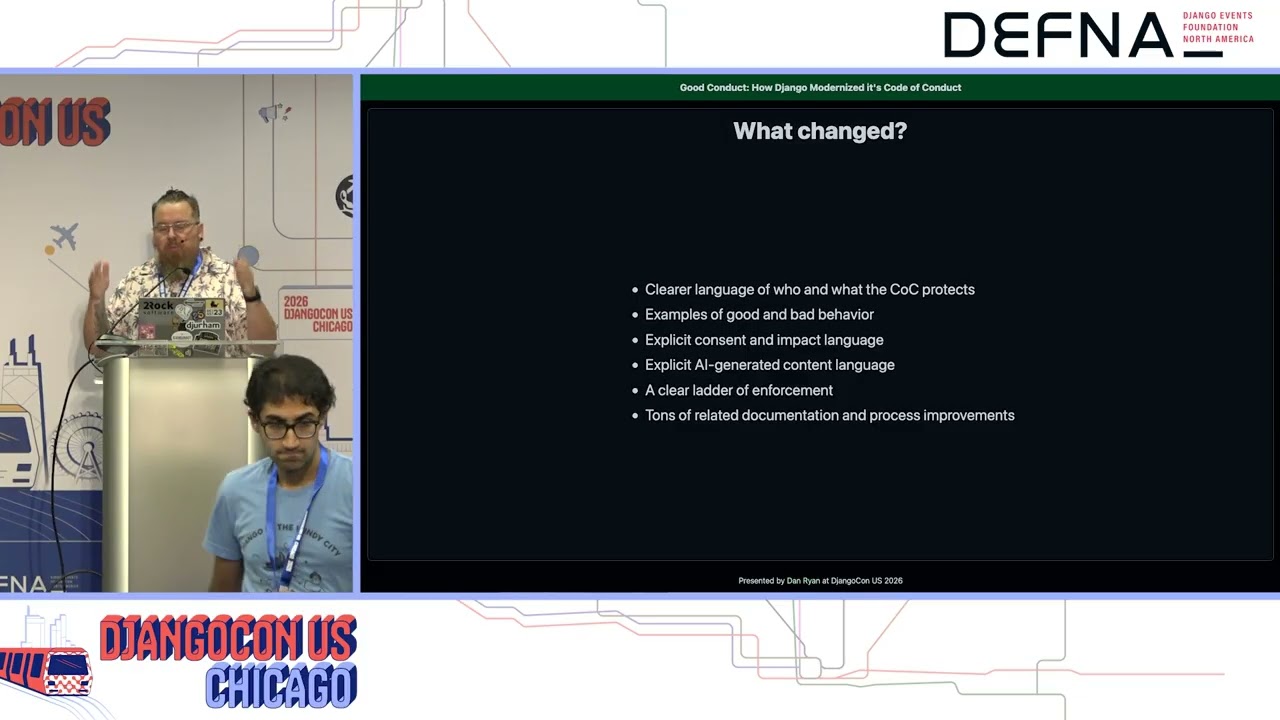 Thumbnail for video: Good Conduct: How Django Modernized Its Code of Conduct with Dan Ryan