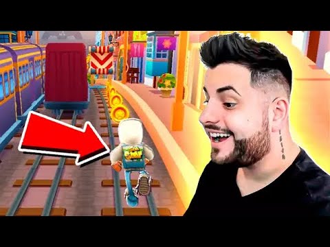 PLAYER DE STUMBLE GUYS JOGANDO SUBWAY SURFERS PELA PRIMEIRA VEZ #subwa