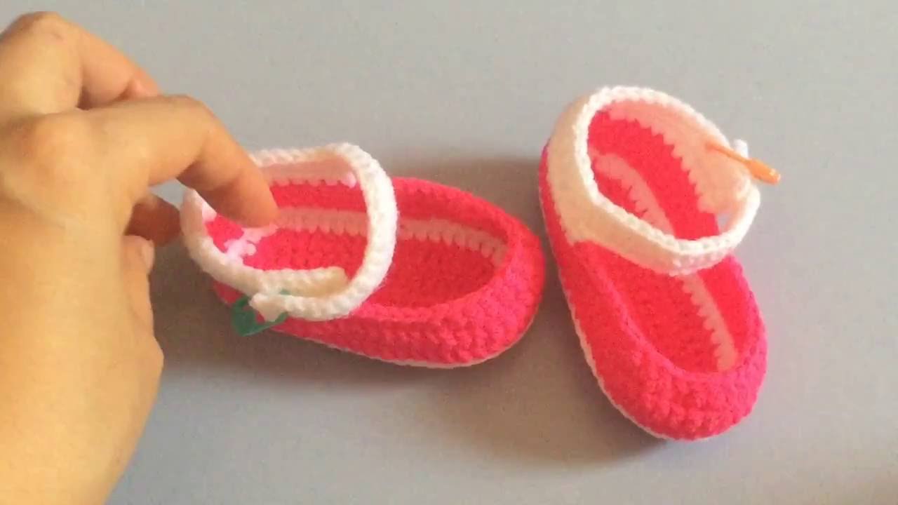 ถักรองเท้าเด็กแรกเกิด new born shoe. crochet. Part 1