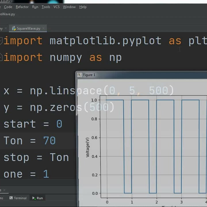 Square Pulse Wave graph in Python #Shorts - YouTube
