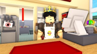 day in the life OF A BLOXBURG FAST FOOD WORKER (totally a vlog)