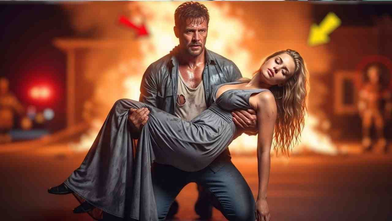 Held im Feuer: Ein Vater rettet eine Milliardärin – wahre Mutgeschichte! 🔥👨‍👦“