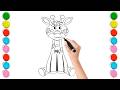G for Giraffe/ How To Draw a Baby Giraffe / Very Easy Drawing for kids / Alphabet Coloring For Kids
