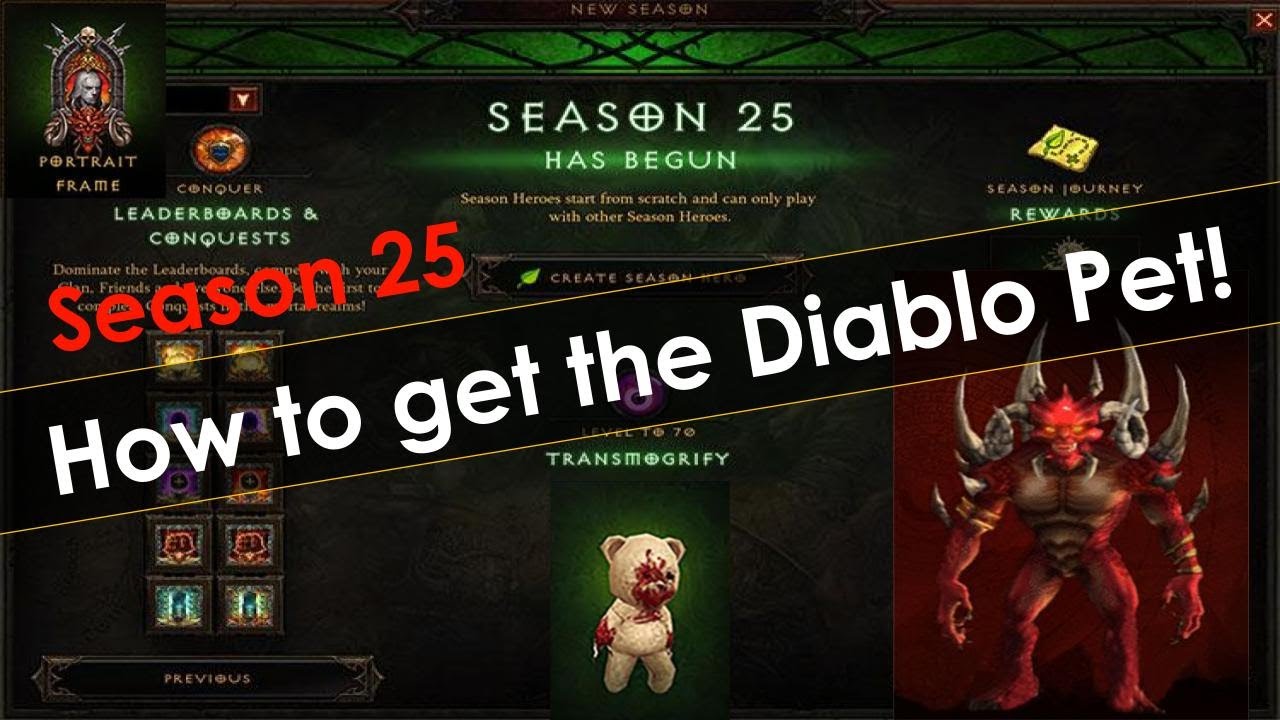 Diablo 3 Season 25 Journey Guide  - How to Get the Diablo Pet!