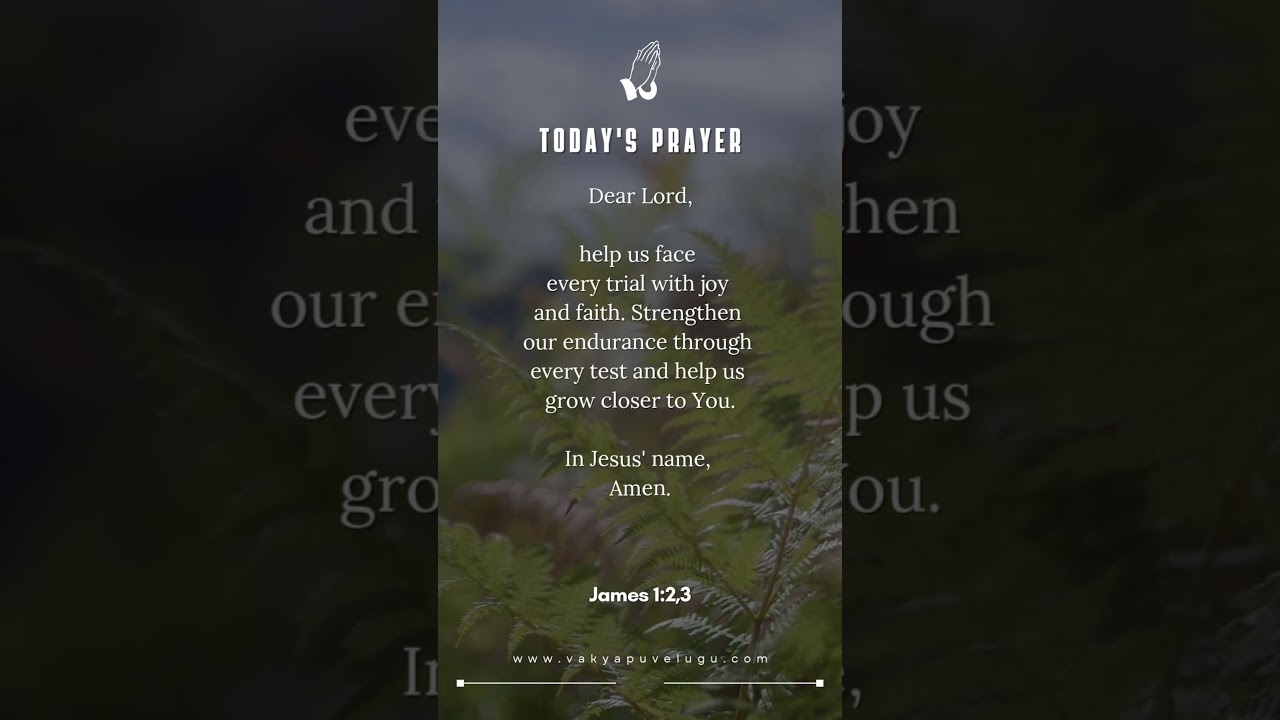 Today's Prayer #vakyapuveluguministries
