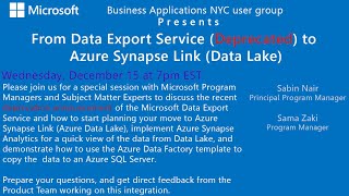 Make the move from Microsoft Data Export Service to Azure Synapse Link