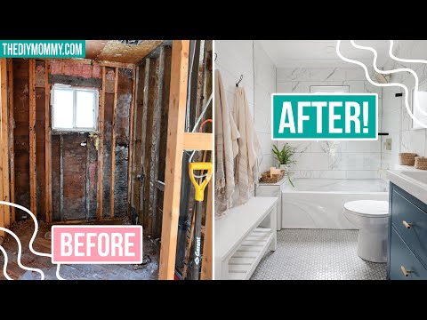 DIY Small Bathroom Renovation with EXTREME before & after! | Lake House Makeover | The DIY Mommy