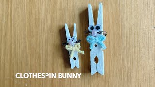 DIY Clothespin Bunny Magnet / Easter Decoration