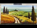 Easy how to paint  tuscan villa on the hill  step by step painting tutorial