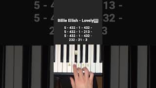 Billie Eilish, Khalid - Lovely | Easy Piano Tutorial shorts short music fyp foryou tiktok