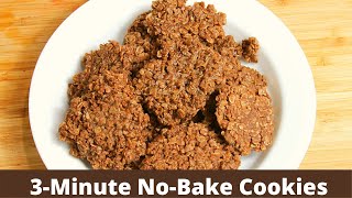 Easy 3 Minute No-Bake Oats Cookies  | How to make no bake oatmeal cookies  | quick oats cookies