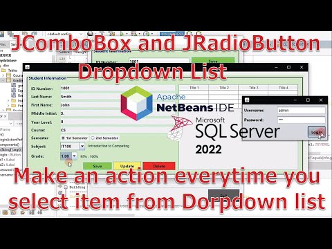 Netbeans 16 with MSSQL SERVER 2022 #8: Library System - Drop-down list and Radio Button