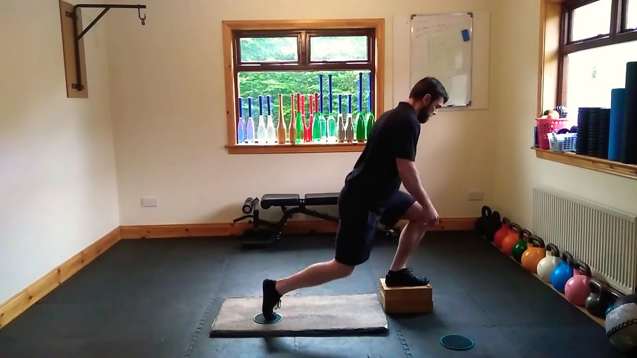 Front foot Elevated Reverse Slider Lunge - YouTube