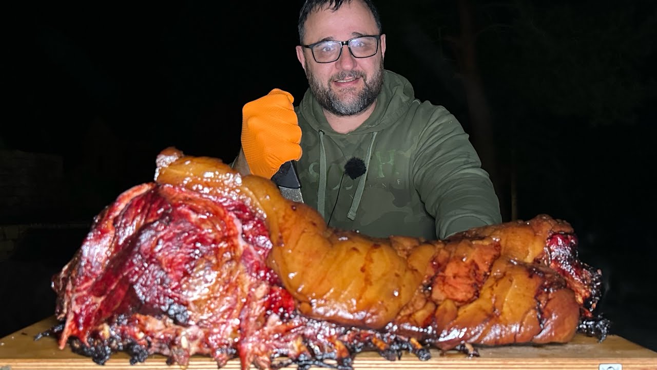 XXL WILDSCHWEIN Rücken und Keule im Smoker grillen --- Klaus grillt