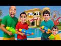 حرب مسدسات المياه في حمام السباحة 🔫  زوز مصر ضد كينج مصر😉 ادم اختفي صارنا ندور علي كتير😱 