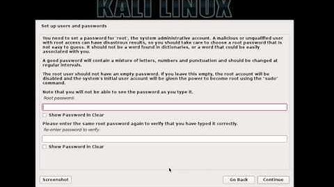 Installation of Kali Linux rolling edition 2016.1 - VIDEO