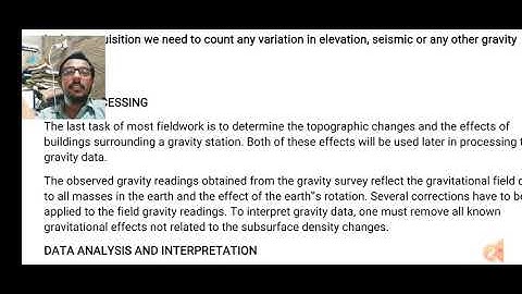 Data processing and data analysis in Gravity method.