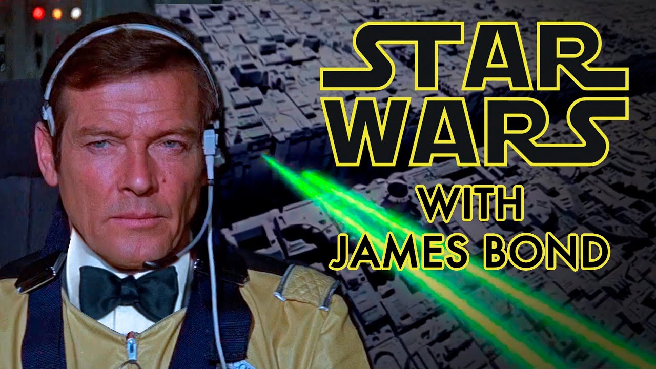 Star Wars with James Bond 007 blowing up the Death Star