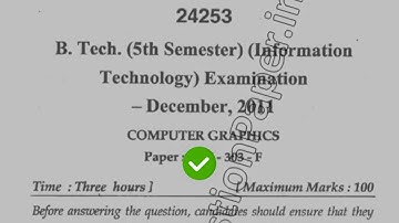 2011 Mdu BTech BE CSE 5th Sem Computer Graphics Question Paper