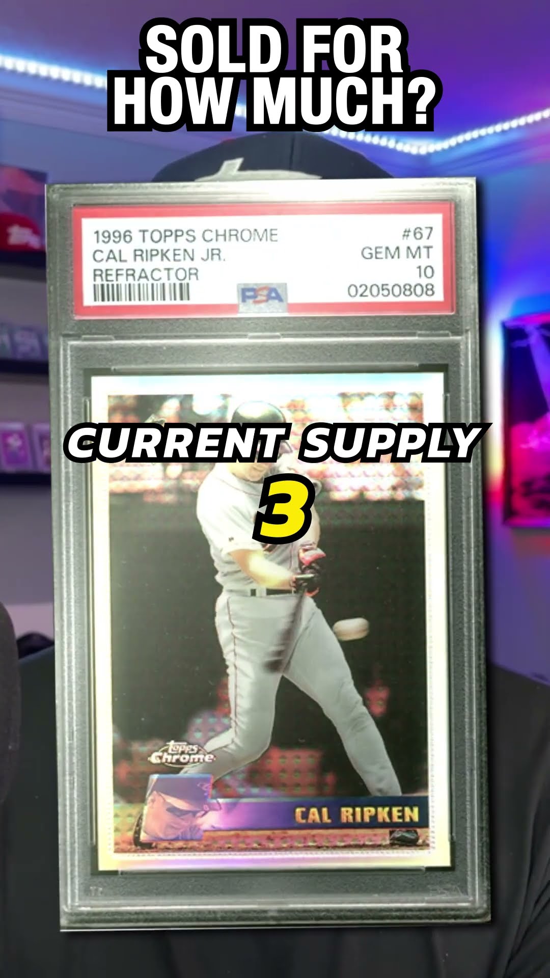 1996 TOPPS CHROME REFRACTOR #67 CAL RIPKEN JR. HOF POP 3 graded
