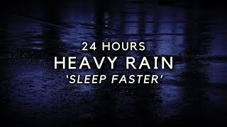 Sleep FASTEST with Softened Heavy Rain - Block Unwanted Noise helps Insomnia, Rain Sounds