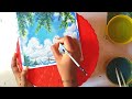 Sky with Clouds | Summer Season | Acrylic Painting Step By Step |  #youtubeshorts #shorts | Paint It