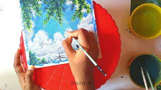 Sky with Clouds | Summer Season | Acrylic Painting Step By Step |  #youtubeshorts #shorts | Paint It