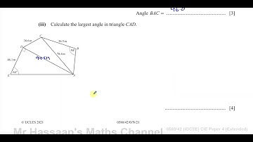 0580/42/O/N/21 (IGCSE) Paper 42 CAIE CAIE Q3 Trigonometry, , Sine Rule, Cosine Rule, Area