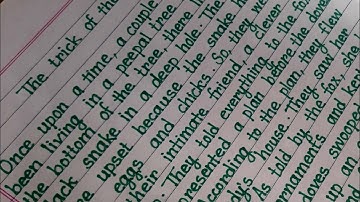 Story: The Trick of the Fox| writing | English writing|handwriting |story| story writing |Eng Teach