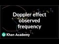 Doppler effect formula for observed frequency | Physics | Khan Academy