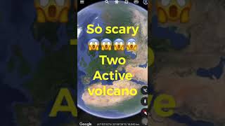 #122 so scary😱 double active volcano in Google map & Google earth. Secret hide places. # shorts