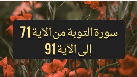 سورة التوبة من الآية 71 إلى الآية 91