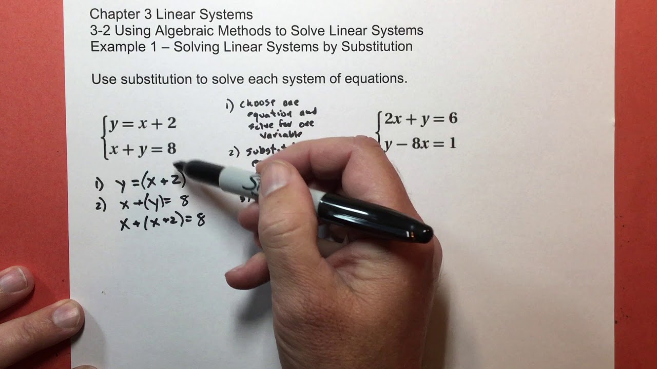 3-2 Using Algebraic Methods to Solve Linear Systems example 1