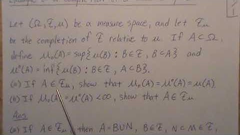 Example of a completion of a measure space