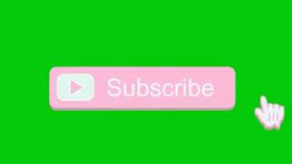 GREEN SCREEN PINK SUBSCRIBE BUTTON W/NOTIFICATION BELL|
