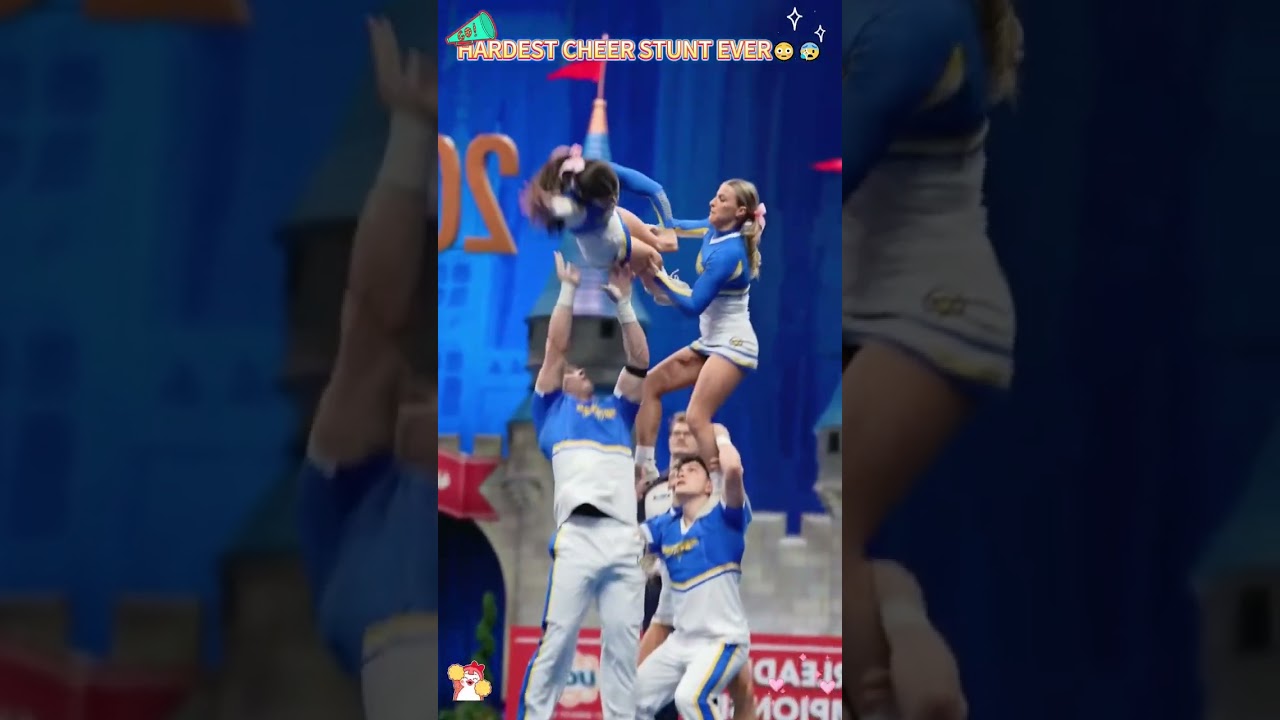 HARDEST CHEER STUNT EVER😳😰 #cheer #cheerleadingworlds #cheerleading #stunt #shorts