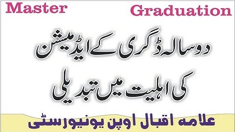 AIOU BA, BCOM, MA, MSC Admission Requirement Changed Autumn 2021 22