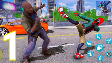 Open World - Amazing Rope Hero - Gameplay / Walkthrough - Part 1 (IOS & Android)