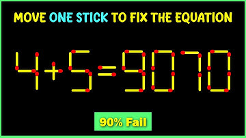 Matchstick puzzle with answer | Math puzzle game | Fix The Equation by moving 1 stick | Improve IQ