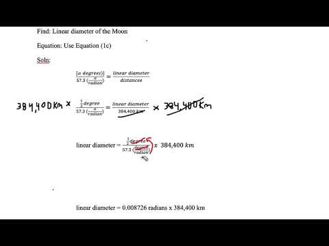 Angular Diameter, Distance, and Liinear Diameter Calculation