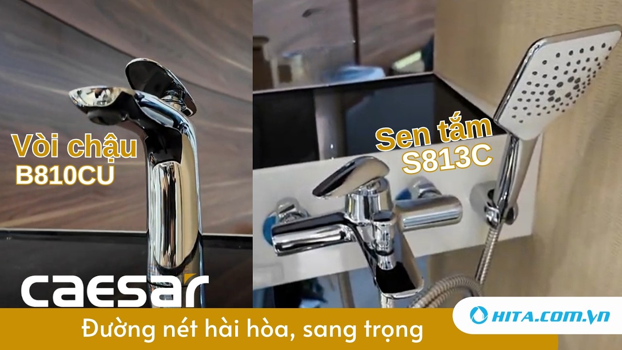 Vòi chậu lavabo nóng lạnh Caesar B810CU
